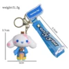Stock Cute Kuromi Rubber Keychain Creative Cross Dressing Doll Pendant Keychains Cartoon Pendant Gift 3D Rubber Toy Key Chains