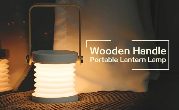 Factory Wholesale 4 in 1 USB Retractable LED Wooden Handle Light Creative Wooden Handle Telescopic Folding Led Touch Lamp