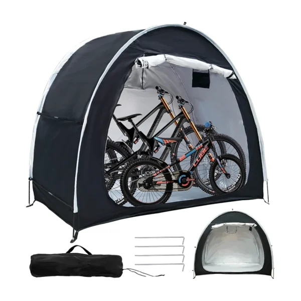 H36eb8fa0fa9e4268a15af187cf1764f5G.webp Bike Storage Tent Shed Large Outdoor Waterproof Bicycle Covers Shelter Outside Portable Sheds for Lawn Mower Garden Tools