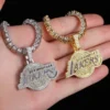 Wholesale 18k Gold Plated Basketball Team Necklace Pendant Custom Iced Out 925 Silver Quality Pendants Hip Hop Jewelry