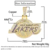 Wholesale 18k Gold Plated Basketball Team Necklace Pendant Custom Iced Out 925 Silver Quality Pendants Hip Hop Jewelry