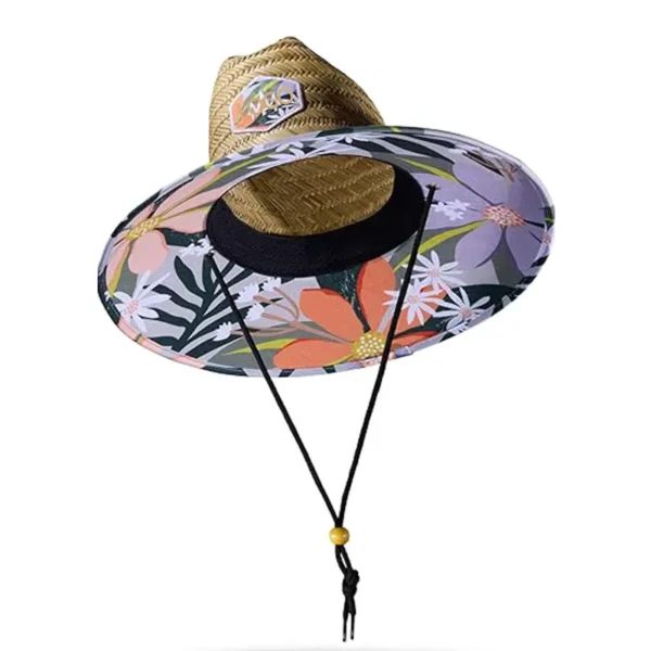 Wholesale Lady Boater Sun Hat Custom Strip Men Wide Brim Straw Panama Roll up Cowboy Hats Flat Top Straw Beach Hat for Men Women