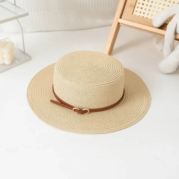 H74a496a82f754355aafcf689b5475667d.webp Stock Women Paper Straw Hat Panama Large Wide Brim Straw Floppy Hat Summer Sun Fashion Broad Beach Hats for Women and Men