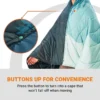 Ultralight Camping Blanket Down Alternative Puffy Printed Wearable Blanket Snap Buttons Corner Loops Weatherproof Quilt Outdoor