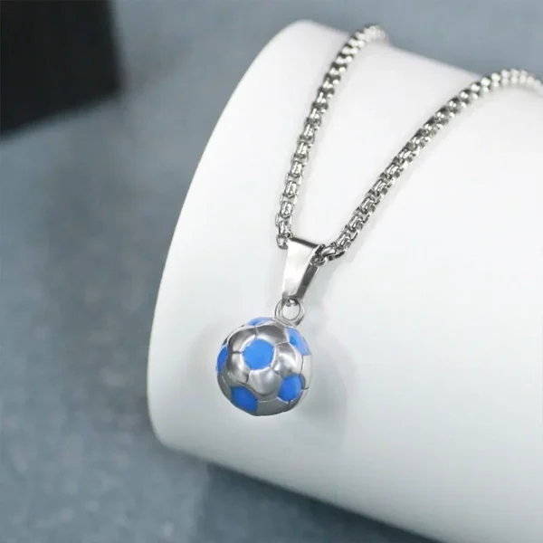 Wholesale World Necklace Round Football Pendant Personalised Fashion Soccer Simple Stainless Steel Chain Necklace for Celebrate