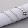 Wholesale World Necklace Round Football Pendant Personalised Fashion Soccer Simple Stainless Steel Chain Necklace for Celebrate