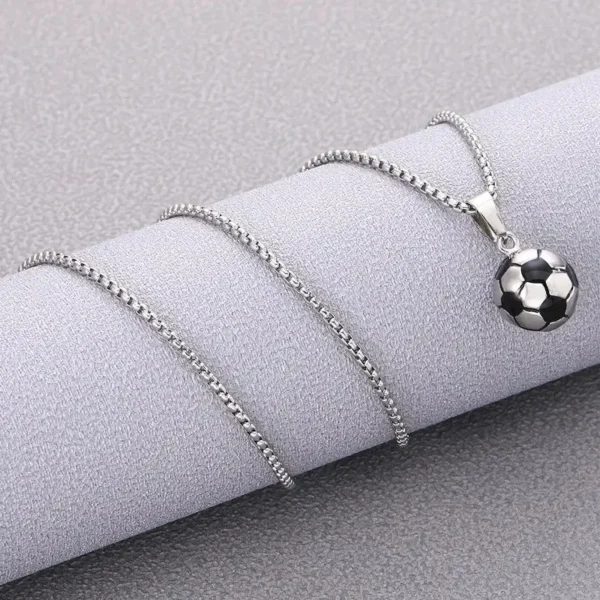 Wholesale World Necklace Round Football Pendant Personalised Fashion Soccer Simple Stainless Steel Chain Necklace for Celebrate