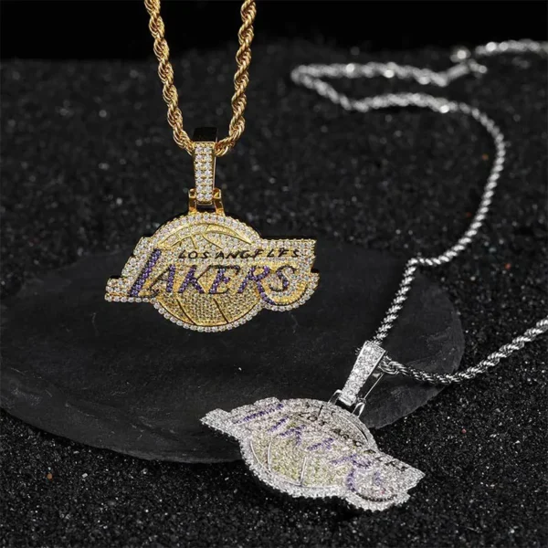 Wholesale 18k Gold Plated Basketball Team Necklace Pendant Custom Iced Out 925 Silver Quality Pendants Hip Hop Jewelry