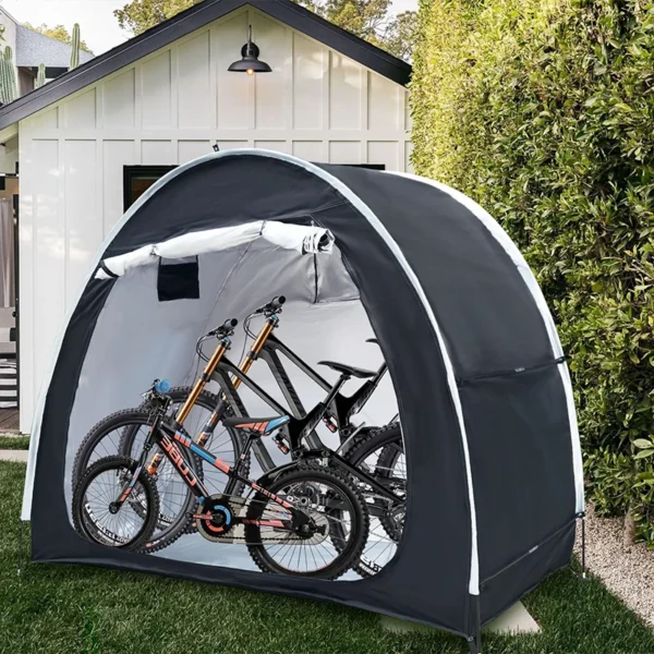 Ha80b9d79b0cb4d7d836919868d739846v.webp Bike Storage Tent Shed Large Outdoor Waterproof Bicycle Covers Shelter Outside Portable Sheds for Lawn Mower Garden Tools