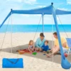 Factory Beach Tent Pop up Shade Beach Canopy Portable Sun Shelter Extra Windproof Rope Stable Sun Protection for Family Outdoor
