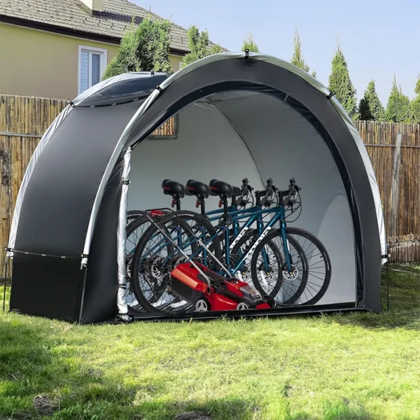 Hb95a92fd63ed49a0bbb6ce6aa94d221cg.webp Bike Storage Tent Shed Large Outdoor Waterproof Bicycle Covers Shelter Outside Portable Sheds for Lawn Mower Garden Tools