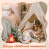 Princess Tent Girls Large Playhouse Kids Castle Play Tent With Star Lights Toy for Children Indoor and Outdoor Games 55'' X 53''