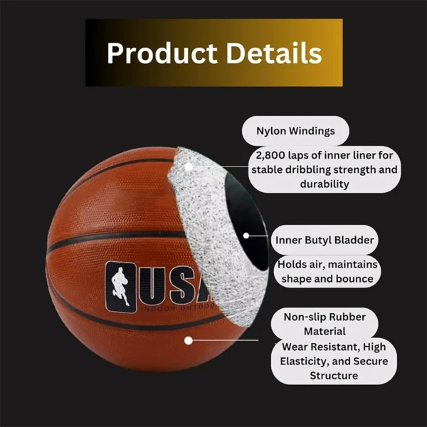 High Quality Outdoor Basketballs Ball Official Size Advanced PU Leather Size 7 for Improving Ball Handling Shooting Training